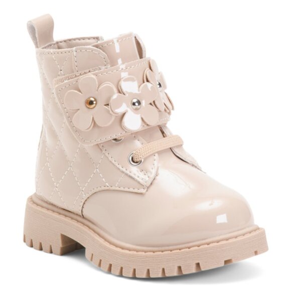 NEW JESSICA SIMPSON Daria Flower Quilted Boots (Toddler) Sand 267mn - Picture 1 of 2